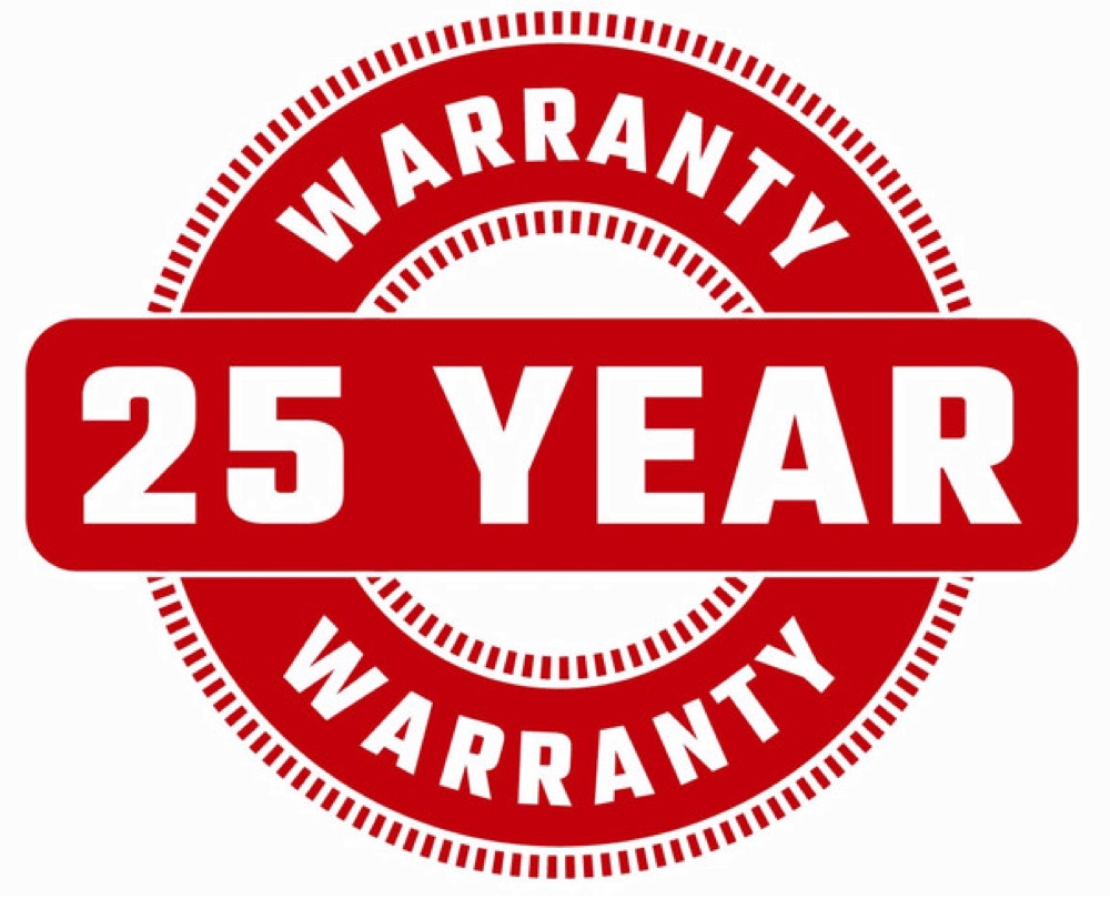 25 year warranty logo